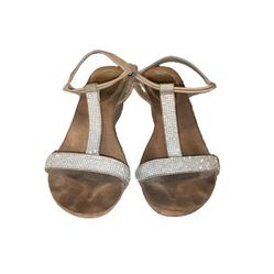 Style & Co Rhinestones Brown Ankle Strap Heels