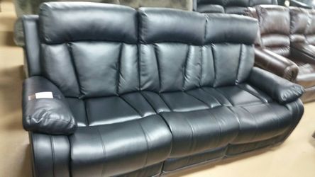 Get matching 100% bonded leather set ! Sofa and Loveseat with 4 Recliners total!!