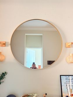 Large Round Wall Mirror Gold Frame