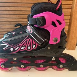 Online Skates In Child Adjustable Size 2-5 In Excellent Condition. 