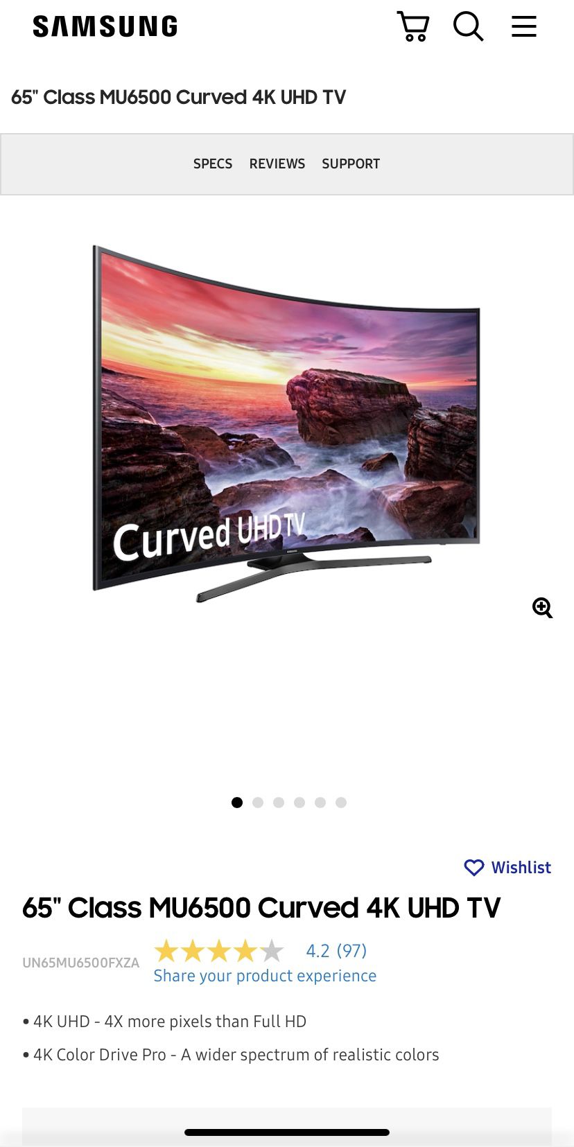 Samsung 6500 Curved 4k Smart TV
