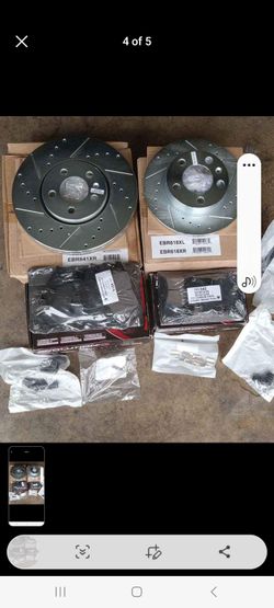 Performance slotted Rotors And Brake Pads