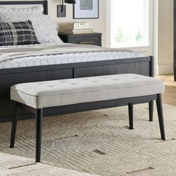 44" Upholstered Accent Bench, Gray