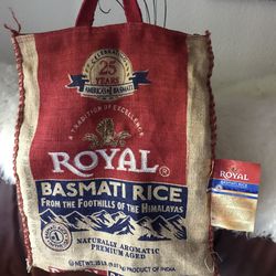 Royal Basmati Rice Tote Bag Zip Handles Heavy Duty Woven Storage