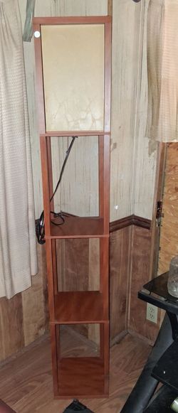 Wood floor lamp shelf