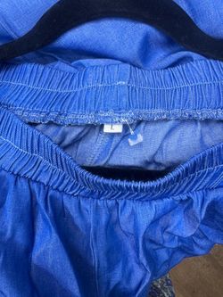 Blue Elastic Waist Shorts Size L
