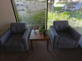 Office couch, coffee table, end tables