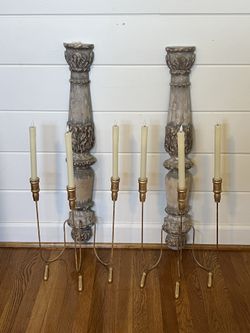 Pair of Ballard Designs Vanetta Large Candle Sconces
