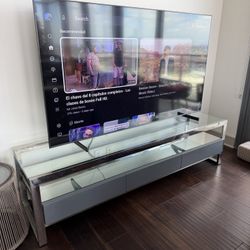 Glass TV stand for 85"+ TV, MODANI brand. 