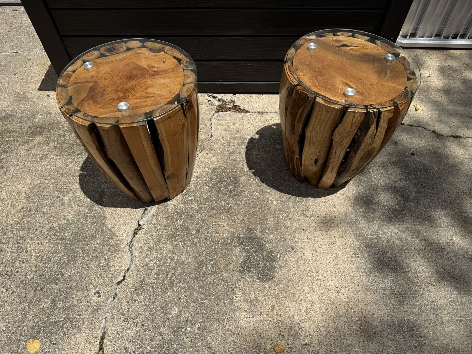 Natural Wood End Tables