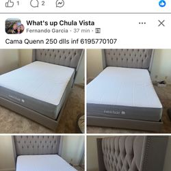 Cama Queen Con Colchón  Seminuevo  $250, Congelador