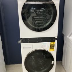 LG SINGLE UNIT FRONT LOAD WASHTOWER - WHITE - MOD #: WKE100HWA