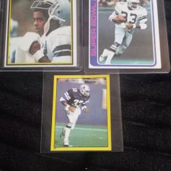 3 Tony Dorsett Football Cards,  Cowboys Nfl