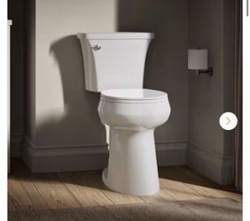 Highline Arc Extra Tall 12 in. Rough In 2-Piece 1.28 GPF Single Flush Round Toilet in White with Soft Close Seat