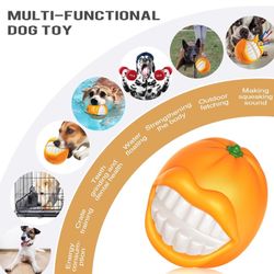 Dog Squeak Chew Toys Tough Ball for Medium/Large/Extra Aggressive Chewers Dogs Breed Interactive Enduring Indestructible Squeaky Toy Training Fetch 