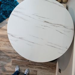 47 Inch Faux Marble Table Top Without Pedestal 