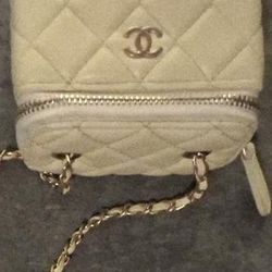 Chanel Lambskin Quilted Pearl Crush Mini Vanity **Never Used**
