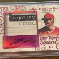 2018 Shohei Ohtani Autographed Jersey Tag RC 4/4
