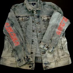 Brand New Custom Mens  Denim Jacket  Rollin Stoned 