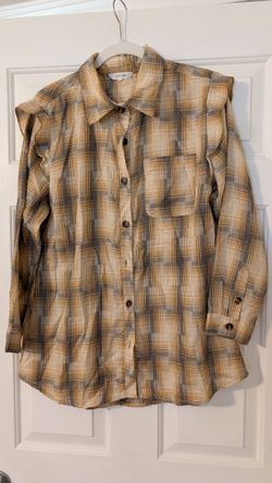 Women's Plaid Ruffle Top