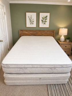 Two Queen size mattresses and one box spring with headboard
