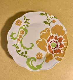 Better Homes & Gardens VINTAGE COLLECTION 8.5” Melamine (6) Serving Plates - “Citrus Blossom” Pattern