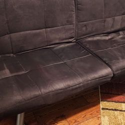 Futon Sofa Bed Memory Foam Couch Sleeper with Adjustable Armrest  

