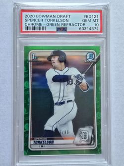 2020 Bowman Draft #BD121 Spencer Torkelson Chrome /99 Green Refractor PSA 10