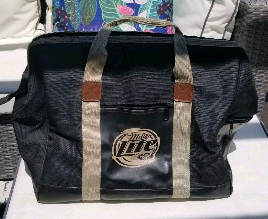 Vintage Rare Miller Lite insulated cooler duffle bag large