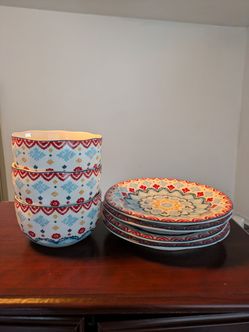 222 Fifth Tavira Blue Soup Cereal Bowl