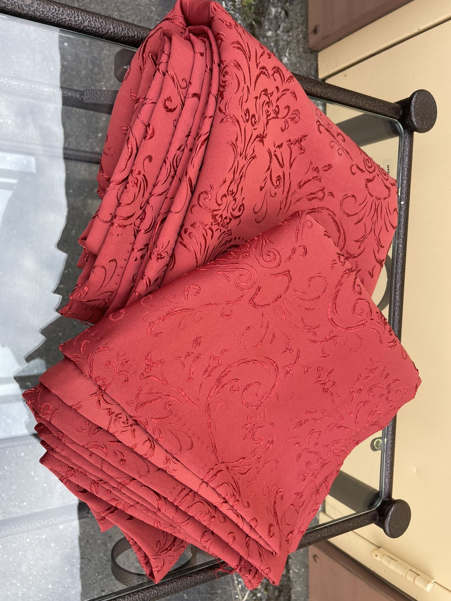 Red Damask Kitchen Curtains