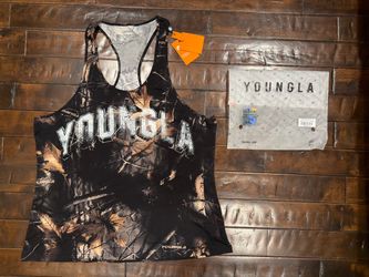 YoungLA Black Tree Camo Stringer Tank Shirt - Size XXL