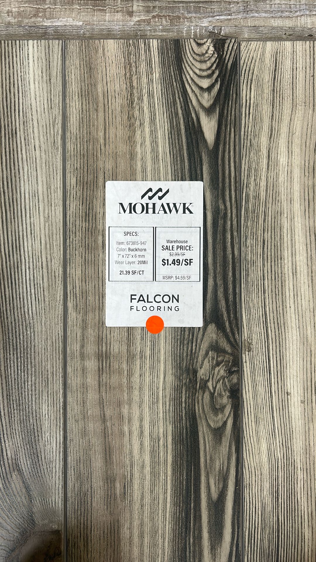 $1.49/ SF 100% Waterproof Mohawk Luxury Vinyl Plank Flooring (Buckhorn)