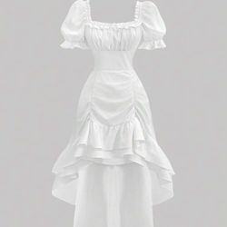 Princess Unbalanced White Fairy Dress Party Idol