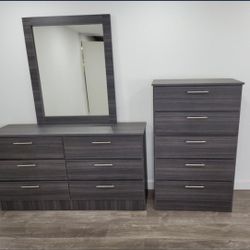 Dresser Whit Mirror And Chest - Cómoda Con Espejo Y Gavetero 