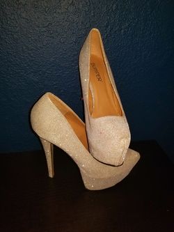 Silver high heels