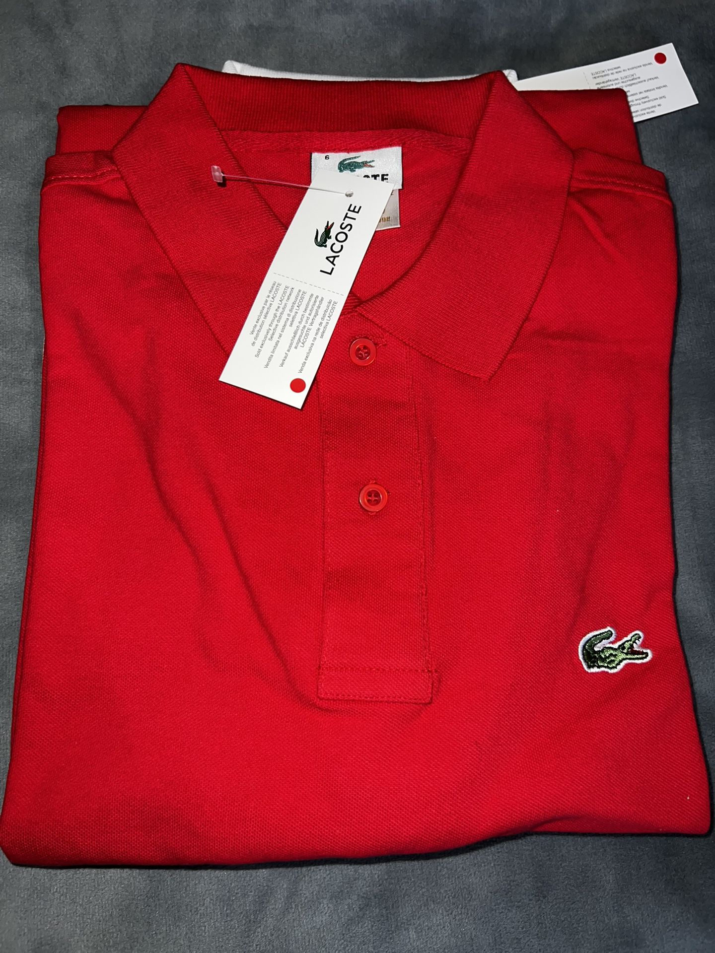 Lacoste Polo Mens Size M In Red 