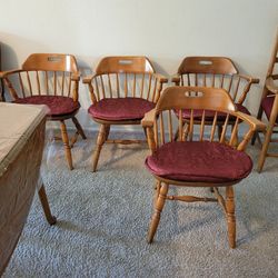 MCM VINTAGE SET of 4 ANTIQUE WINDSOR CHAIRS