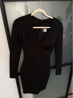 Black Long Sleeve Bodycon Mini Dress