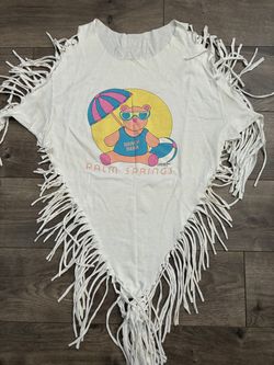 Vintage 80s California Palm Springs T-Shirt Small Single Stitch Bear Graphic