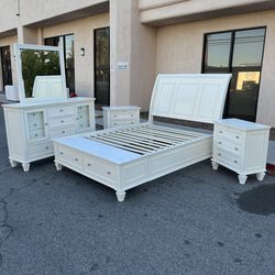 4 piece queen white bedroom set ( can deliver for $10 )