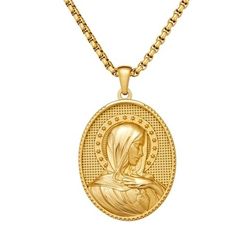 Ins Style Religious 18k Gold And Silver Plated Stainless Steel.