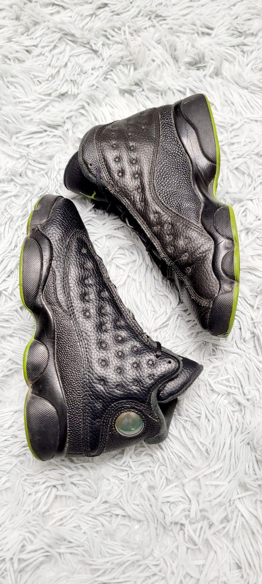 Size 5Y Jordan Retro 13 Altitude Black/Green 414574-042.