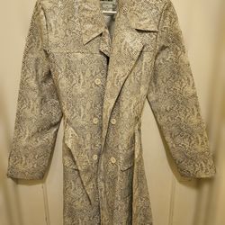 R4R Rave 4 Real Snakeskin Print Trench Coat - Size M
