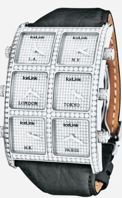 Diamond Watch 10 Carats FVS NATURAL DIAMONDS 6 time zones NEW Retiring Liquidation SALE -80%