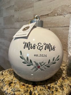 Mrs & Mrs Est. 2026 Christmas Ornament