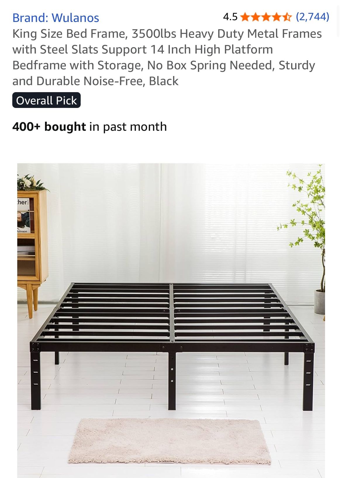 New! 14” king Size Platform Bed Frame