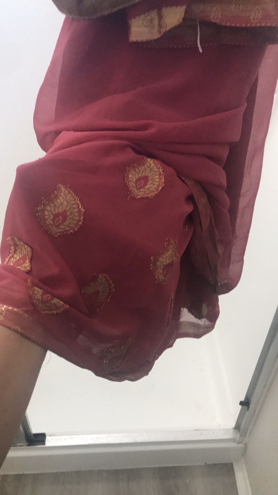 Maroon/ Gold Sari, only worn once
