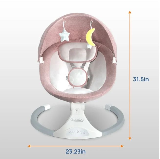 Baby Swing for Infants | Electric Swing for Babies,Portable Swing for Baby Boy Girl, Infant Swing with Remote Control, 5 Speeds,3 Seat Positions,12 Mu