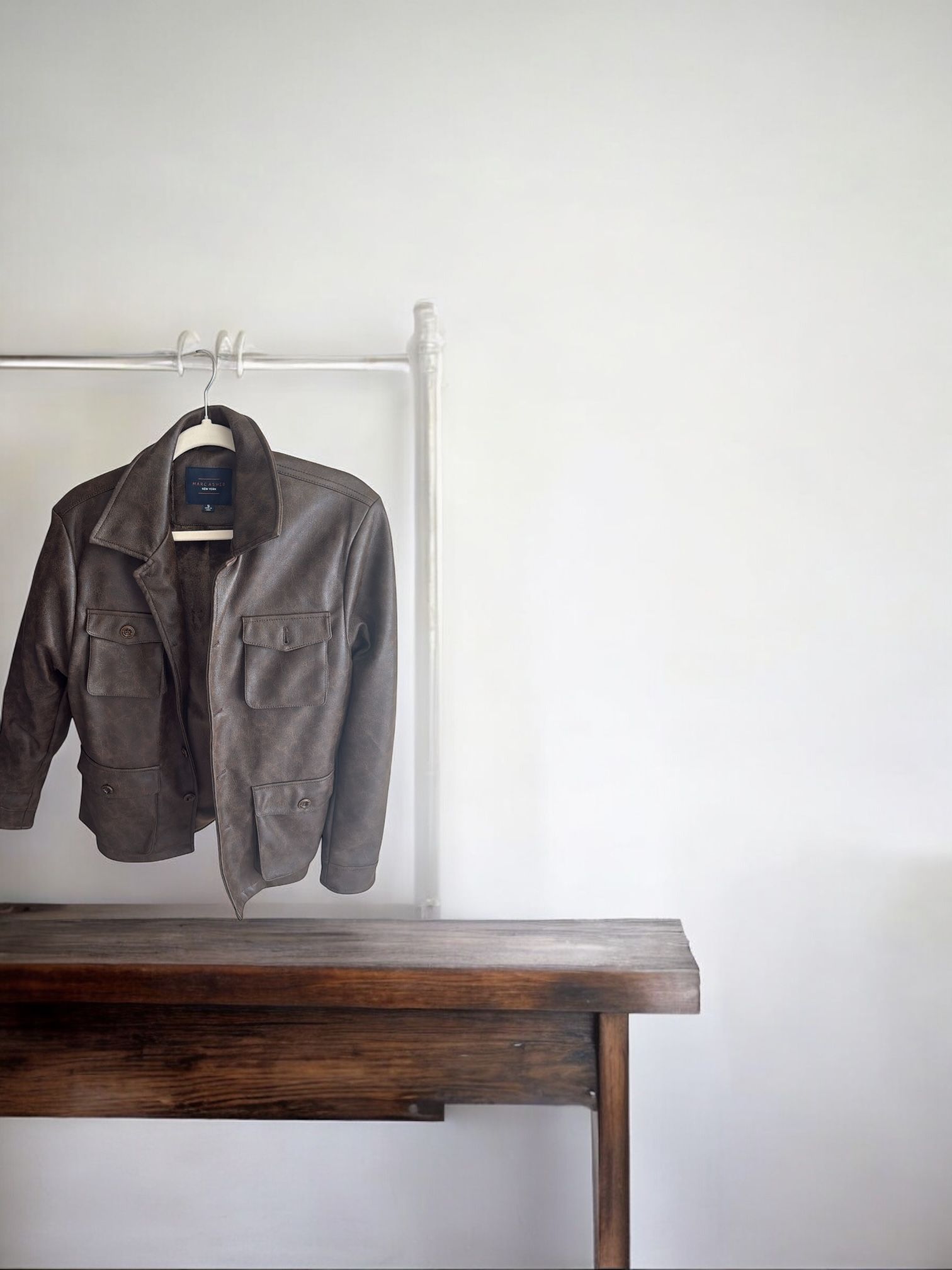 Mark Asher NY Men’s Leather Bomber Jacket – Size Small, Brown